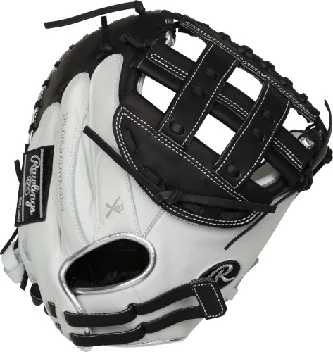 33 Inch Rawlings Liberty Advanced Color Series RLACM33FPBP Women's White/Black/Platinum Fastpitch Softball Catcher Mitt 1 33 Inch Rawlings Liberty Advanced Color Series RLACM33FPBP Women's White/Black/Platinum Fastpitch Softball Catcher Mitt