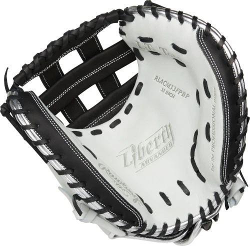 33 Inch Rawlings Liberty Advanced Color Series RLACM33FPBP Women's White/Black/Platinum Fastpitch Softball Catcher Mitt 2 33 Inch Rawlings Liberty Advanced Color Series RLACM33FPBP Women's White/Black/Platinum Fastpitch Softball Catcher Mitt - Image 2