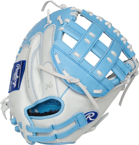 33 Inch Rawlings Liberty Advanced Color Series RLACM33FPCB Women's White/ColumbiaBlue Fastpitch Softball Catcher Mitt 1 33 Inch Rawlings Liberty Advanced Color Series RLACM33FPCB Women's White/ColumbiaBlue Fastpitch Softball Catcher Mitt