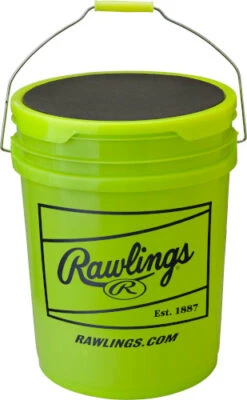 Rawlings B612RFPBPBUCK Combo 6 Gallon Optic Yellow Bucket W/ 12 RFPBP12SY Fastpitch Softballs
