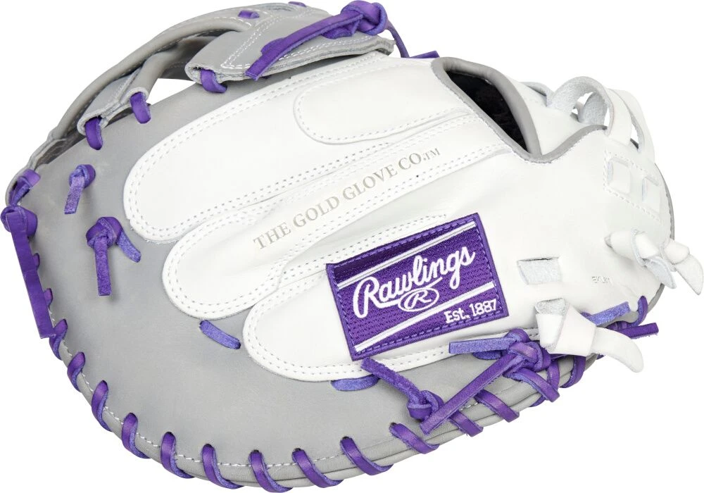 34 Inch Rawlings Liberty Advanced Color Series 4.0 Women's Fastpitch Softball Catcher's Mitt RLACM34FPWPG 3 34 Inch Rawlings Liberty Advanced Color Series 4.0 Women's Fastpitch Softball Catcher's Mitt RLACM34FPWPG - Image 3